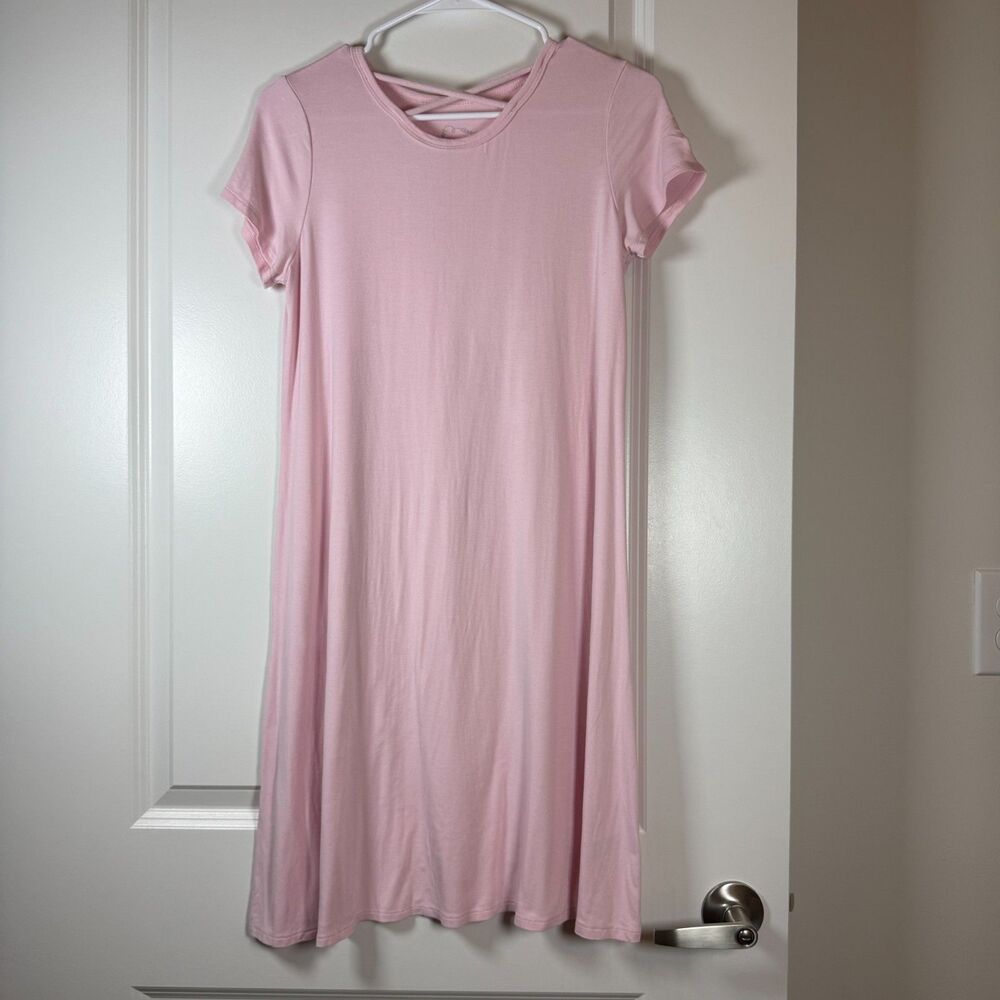 Art Class Girls Pink Criss Cross T-Shirt Dress Size XL 14/16